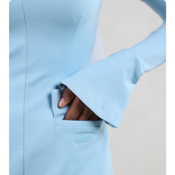 Batul The Collection NWT Talia Baby Blue Modesty Long Sleeve Maxi Dress Large - Picture 3 of 13